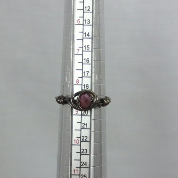 New Copper Wrapped Red Crystal Hand Crafted Ring - Picture 8 of 9